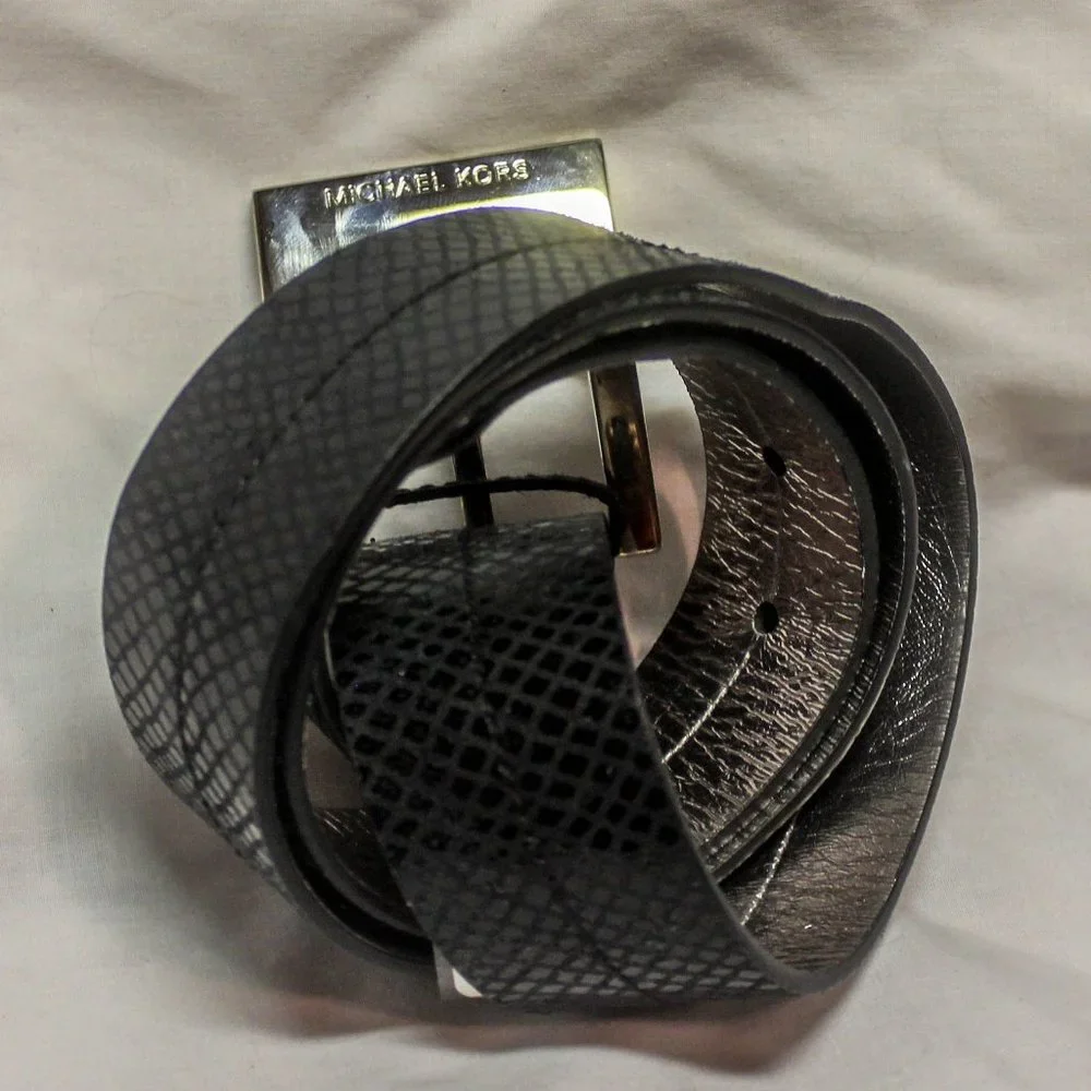 Michael Kors Black Leather Belt Size Medium
